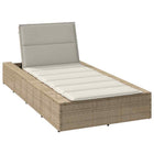 Ligbed poly rattan beige 210x100 cm