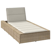 Ligbed poly rattan beige 210x100 cm