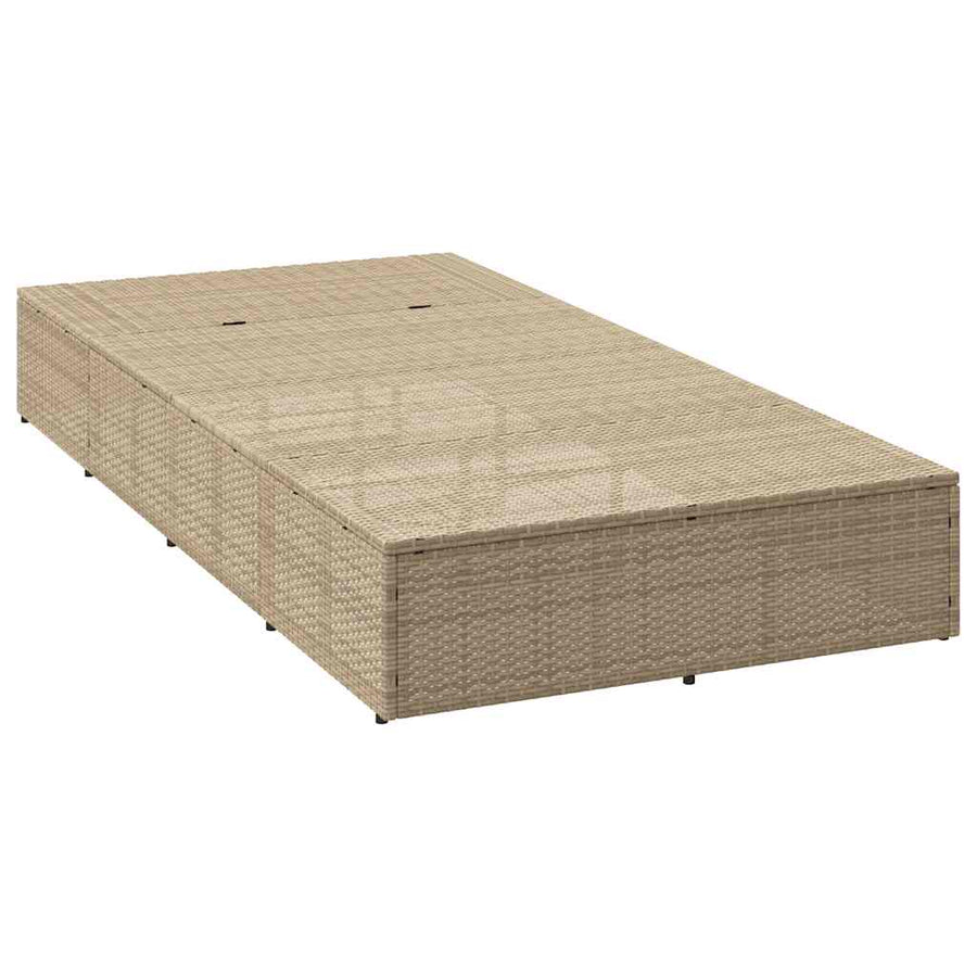 Ligbed met zwevend kussen poly rattan beige