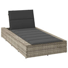 Ligbed poly rattan lichtgrijs 210x100 cm