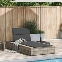Ligbed met zwevend kussen poly rattan lichtgrijs