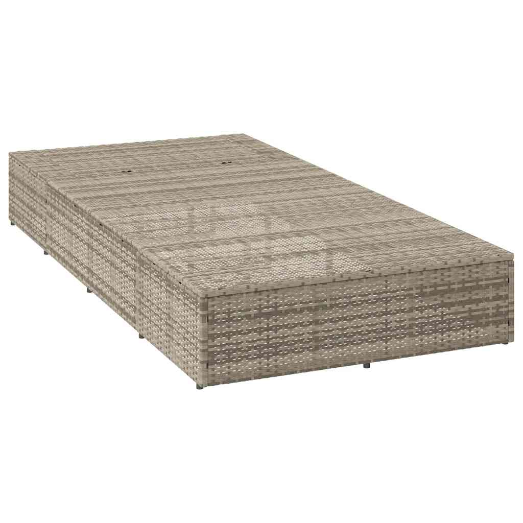 Ligbed met zwevend kussen poly rattan lichtgrijs