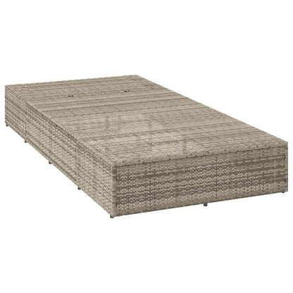 Ligbed met zwevend kussen poly rattan lichtgrijs