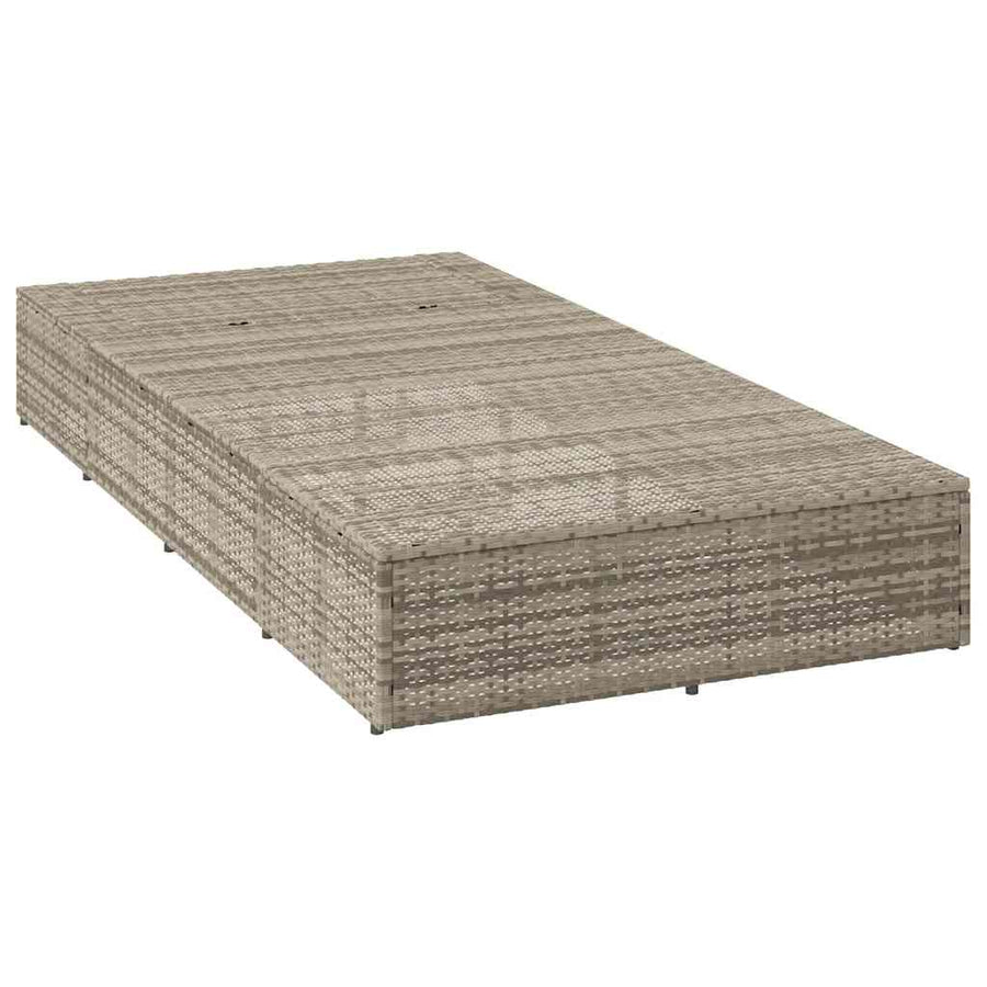 Ligbed met zwevend kussen poly rattan lichtgrijs