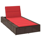 Ligbed poly rattan bruin 210x100 cm