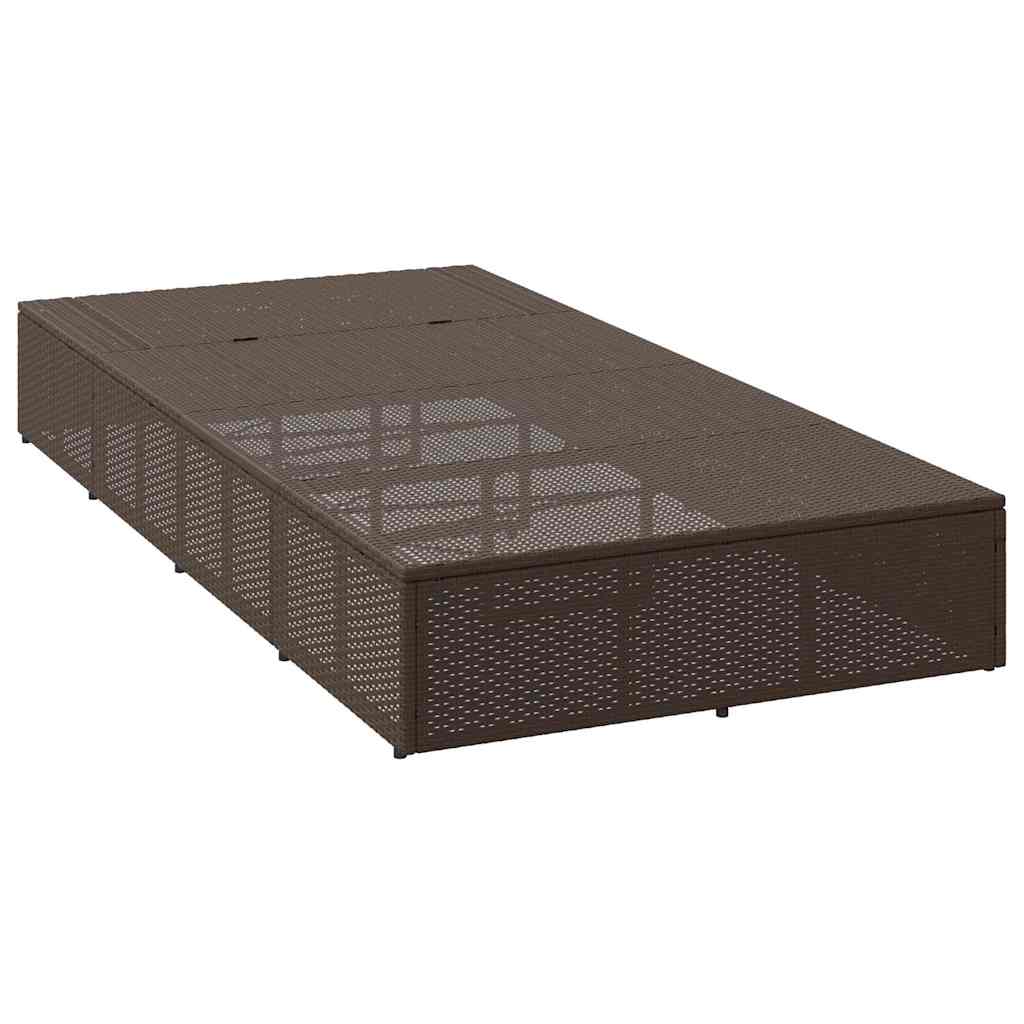 Ligbed met zwevend kussen poly rattan bruin