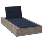 Ligbed poly rattan grijs 210x100 cm