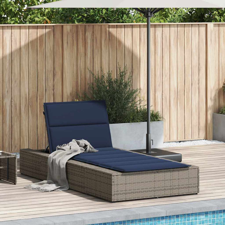 Ligbed met zwevend kussen poly rattan grijs