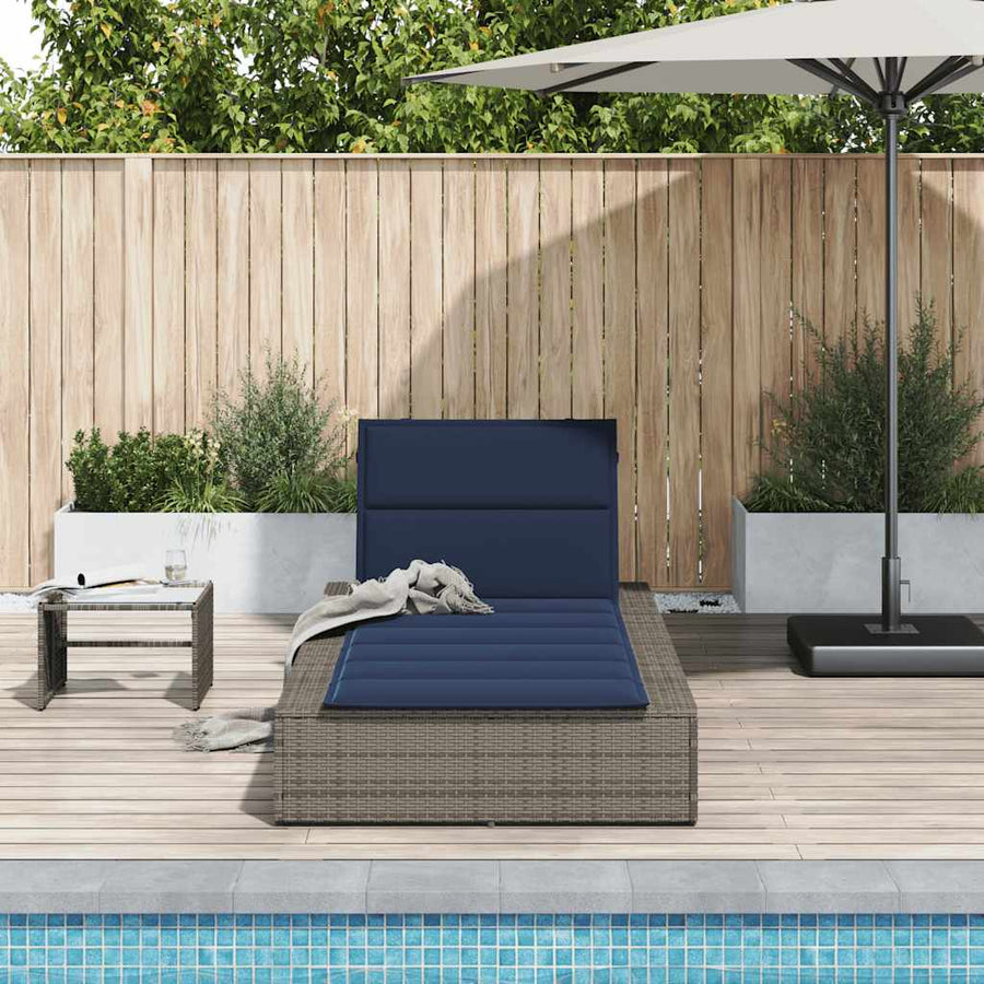 Ligbed met zwevend kussen poly rattan grijs