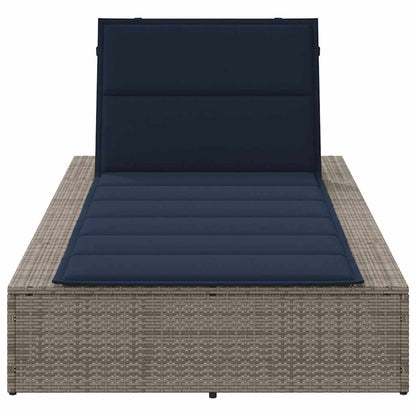 Ligbed met zwevend kussen poly rattan grijs