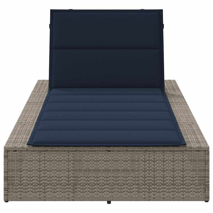 Ligbed met zwevend kussen poly rattan grijs