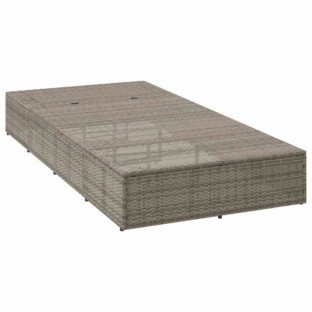 Ligbed met zwevend kussen poly rattan grijs