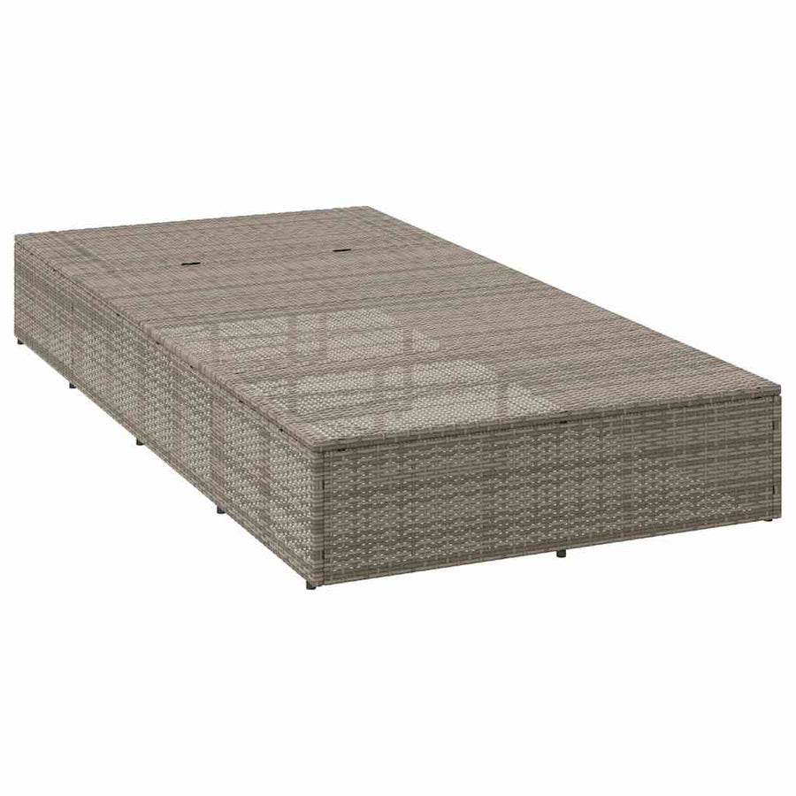 Ligbed met zwevend kussen poly rattan grijs