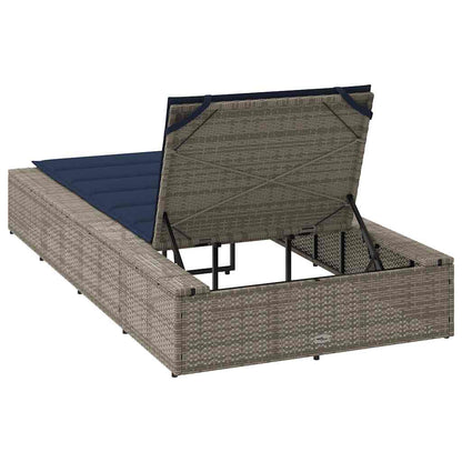 Ligbed met zwevend kussen poly rattan grijs