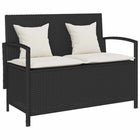 Tuinbank poly rattan zwart met opbergfunctie