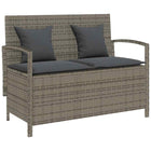 Tuinbank met opbergruimte poly rattan grijs 111x56x87 cm