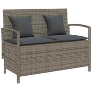 Tuinbank met opbergruimte poly rattan grijs 111x56x87 cm