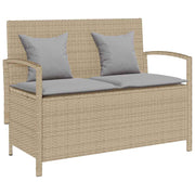 Tuinbank poly rattan 111x56x87 cm beige