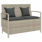 Tuinbank poly rattan lichtgrijs met opbergruimte