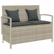 Tuinbank poly rattan lichtgrijs met opbergruimte