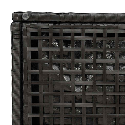 Tuinkrukken met kussens 2 st 40x40x43 cm poly rattan zwart