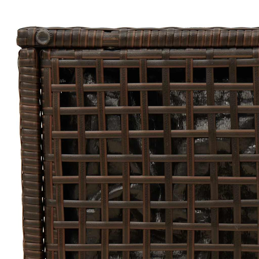 Tuinkrukken met kussens 2 st 40x40x43 cm poly rattan bruin