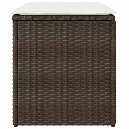 Tuinkrukken met kussens 2 st 40x40x43 cm poly rattan bruin