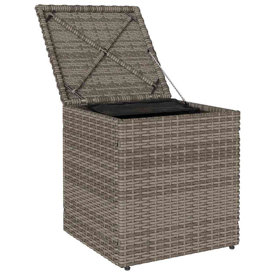 Tuinkrukken met kussens 2 st 40x40x43 cm poly rattan grijs