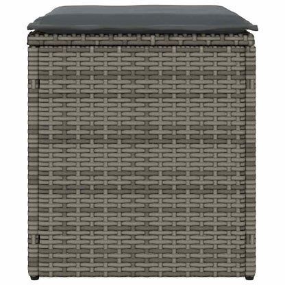 Tuinkrukken met kussens 2 st 40x40x43 cm poly rattan grijs