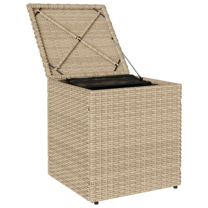 Tuinkrukken met kussens 2 st 40x40x43 cm poly rattan beige