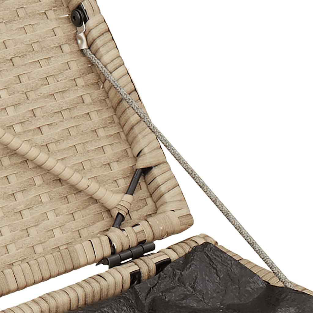 Tuinkrukken met kussens 2 st 40x40x43 cm poly rattan beige