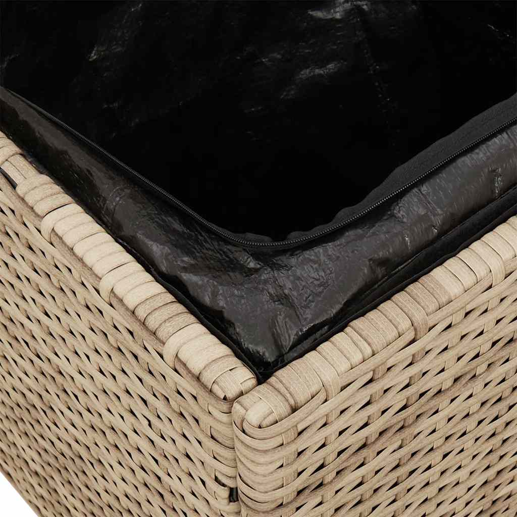 Tuinkrukken met kussens 2 st 40x40x43 cm poly rattan beige