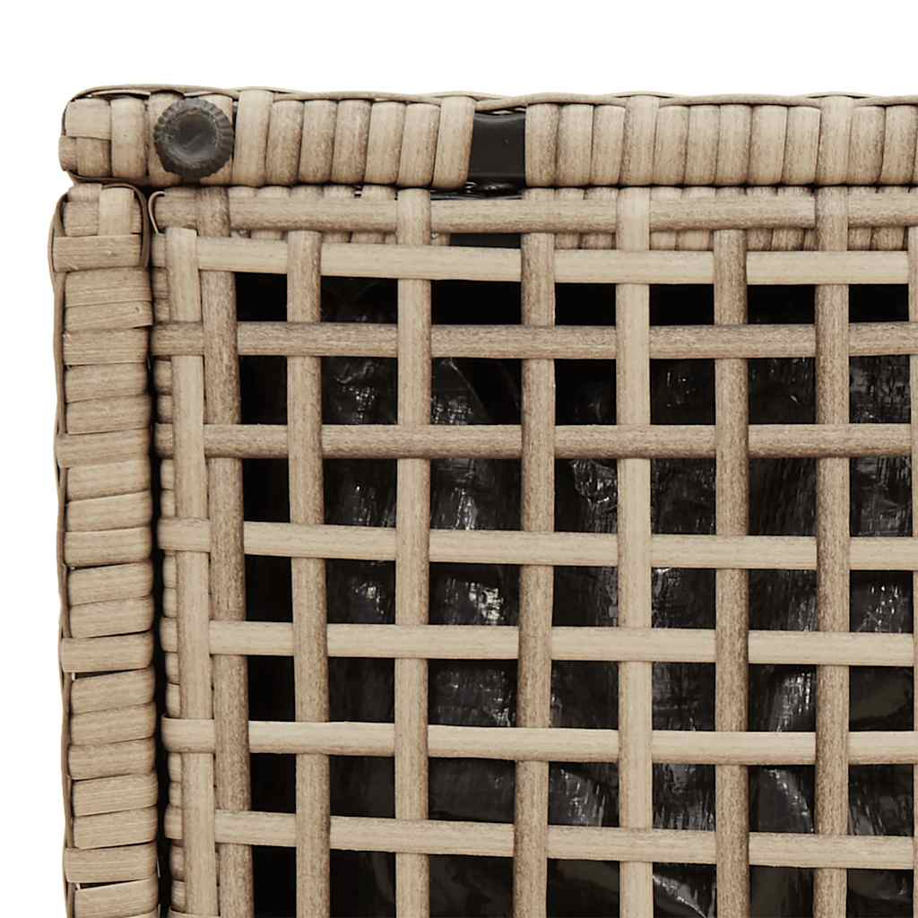 Tuinkrukken met kussens 2 st 40x40x43 cm poly rattan beige
