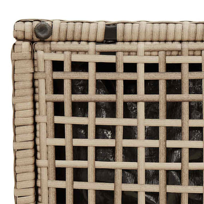 Tuinkrukken met kussens 2 st 40x40x43 cm poly rattan beige