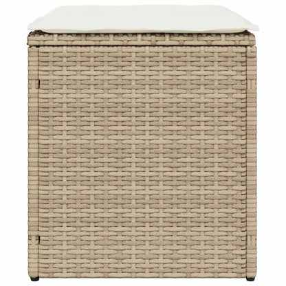 Tuinkrukken met kussens 2 st 40x40x43 cm poly rattan beige