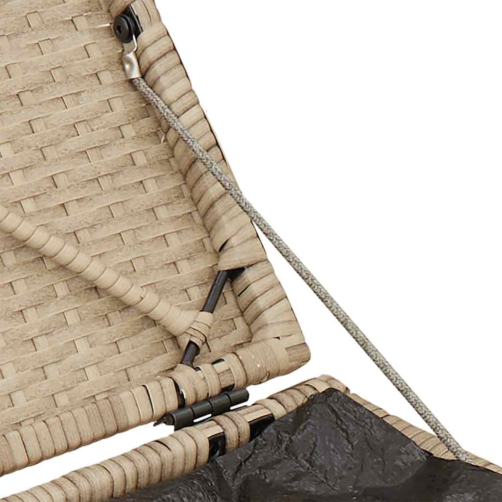 Tuinkrukken met kussens 2 st 40x40x43 cm poly rattan beige