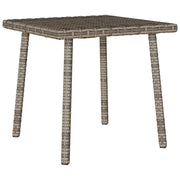 Tuinsalontafel 40x40x37 cm poly rattan grijs