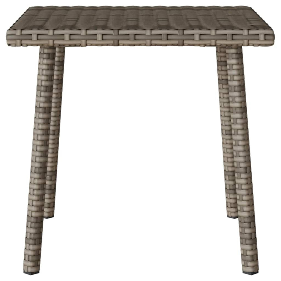 Tuin salontafel rechthoekig 40x40x37 cm poly rattan grijs