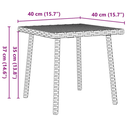 Tuin Salontafel Rechthoekig Poly Rattan 40 x 40 x 37 cm