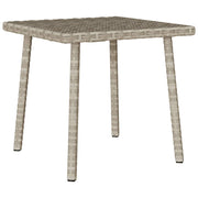 Tuintafel 40x40x37 cm poly rattan lichtgrijs