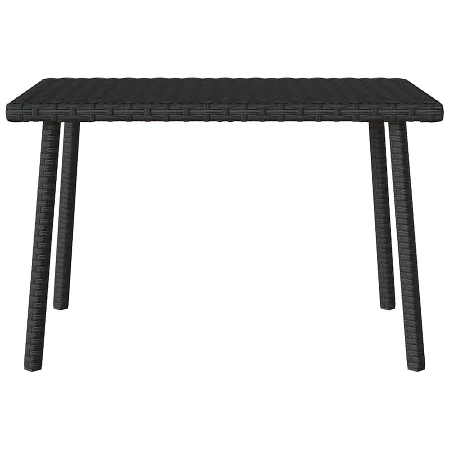 Tuin salontafel rechthoekig 60x40x37 cm poly rattan zwart