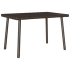 Tuintafel poly rattan 60x40x37 cm bruin