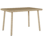Tuinsalontafel 60x40x37 cm poly rattan beige