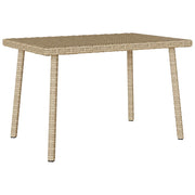 Tuinsalontafel 60x40x37 cm poly rattan beige