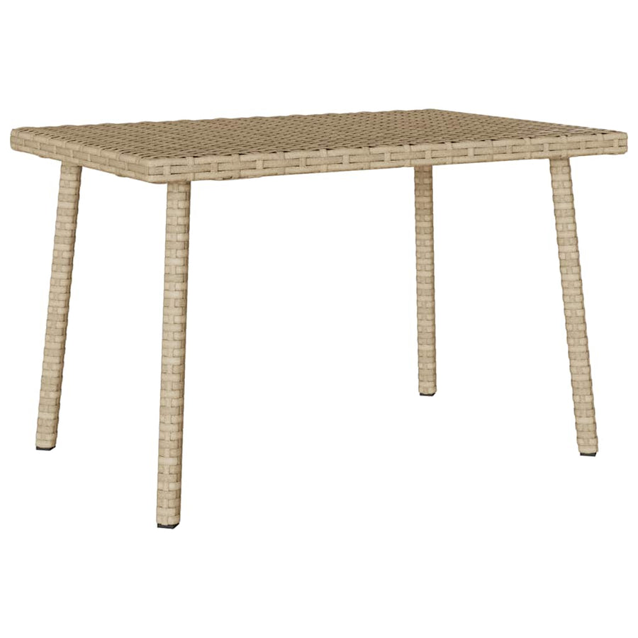 Tuin salontafel rechthoekig 60x40x37 cm poly rattan beige