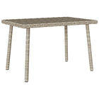 Garden coffee table rectangular 60x40x37 cm poly rattan light gray