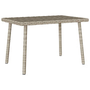 Tuinsalontafel 60x40x37 cm poly rattan lichtgrijs