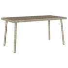 Garden coffee table rectangular 80x40x37 cm poly rattan light grey