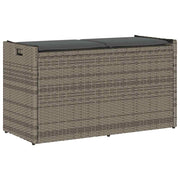 Opbergbank tuin 100 cm poly rattan grijs