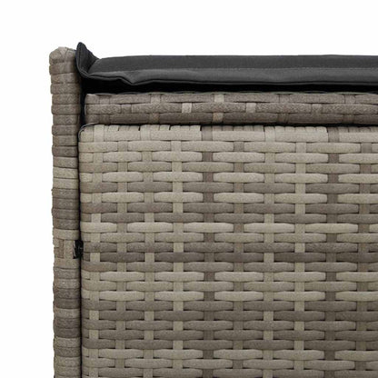 Opbergbank met kussen voor buiten 100 cm poly rattan grijs